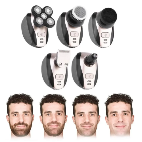 5-in-1 Waterproof USB Head Fast Charging Bald Electric Clippers